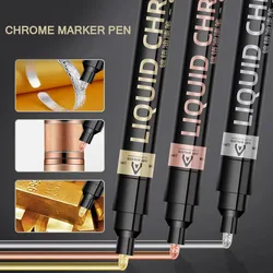 Chrome Mirror Marker Pen 0.7mm 1mm 2mm DIY Drawing Paint Pen Mirror Markers Chrome Silver Gold Marker Car Styling Art Craftwork