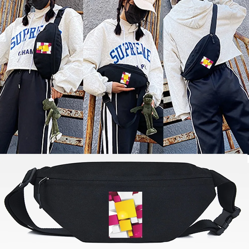 Waist Bags Fashion Chest Pack Outdoor Cross Shoulder Bag Two-dimensional Space Printing Large Capacity Unisex Belt Bags Handbags