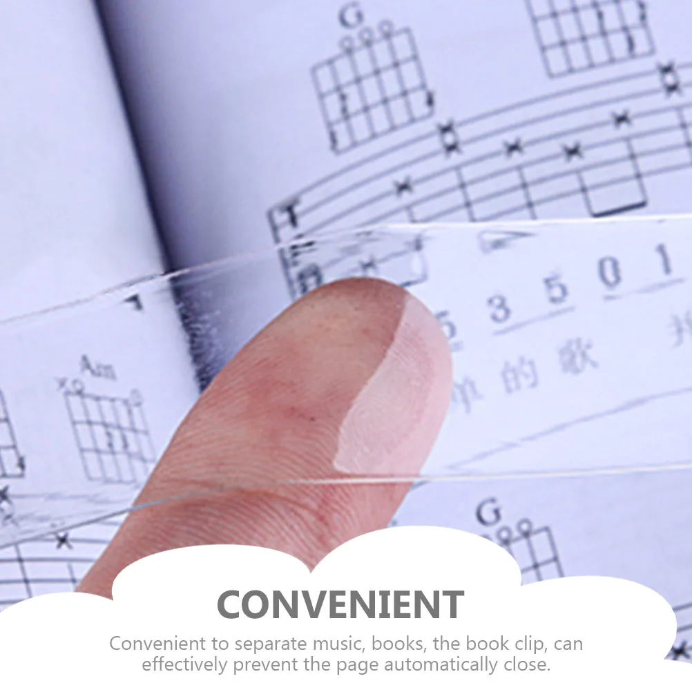 

Piano Score Tape Book Page Clip Paper Holder Repair Portable Pressure Band Fixing Music Tool Metal Transparent Stabilizer Sheet
