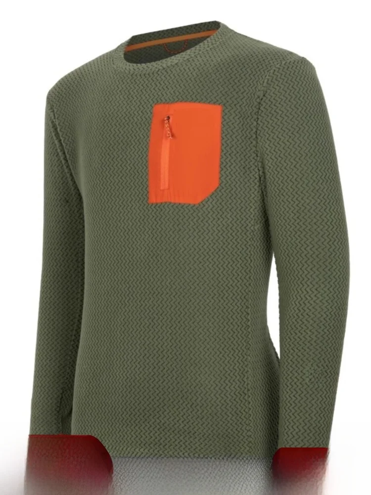 

Мужская повседневная спортивная толстовка из ионного хлопка с круглым вырезом, быстросохнущая, осенне-зимняя, термо, с вышивкой