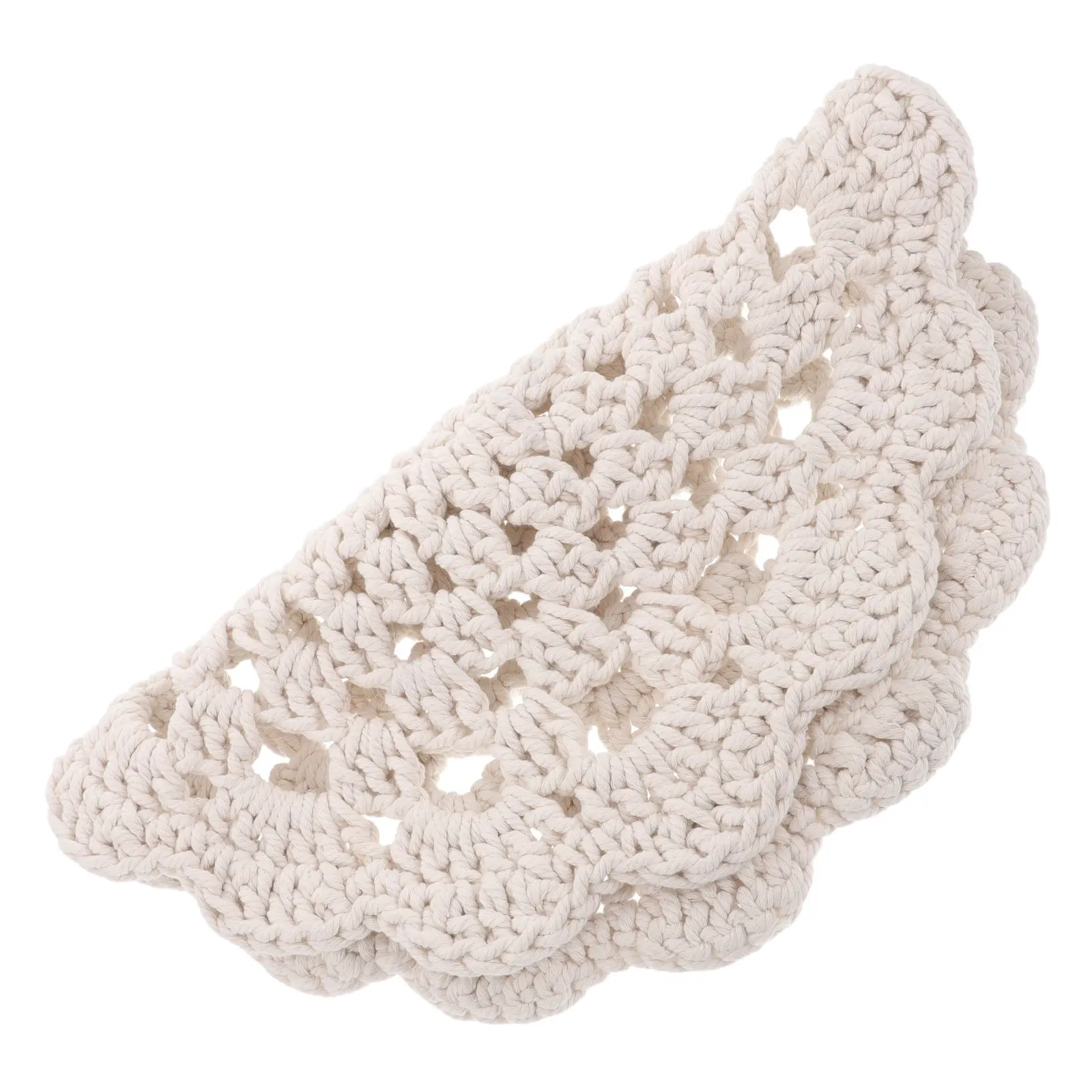Cotton Rope Coaster Nordic Style Round White Crochet Vintage Lace Doilies Insulation Mat Table Decor Cotton Doilies