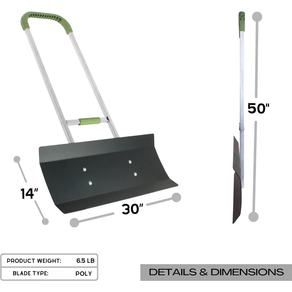 مجرفة مريحة لإزالة الثلوج بمقبض مزدوج مع شفرة بولي واسعة وتقنية U-Power لتنظيف الثلج بكفاءة