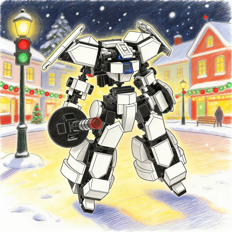 

310pcs MOC Mecha Robot Steel White Model Building Blocks Construction Assemble DIY Christmas Gift Creative Idea Toys Education