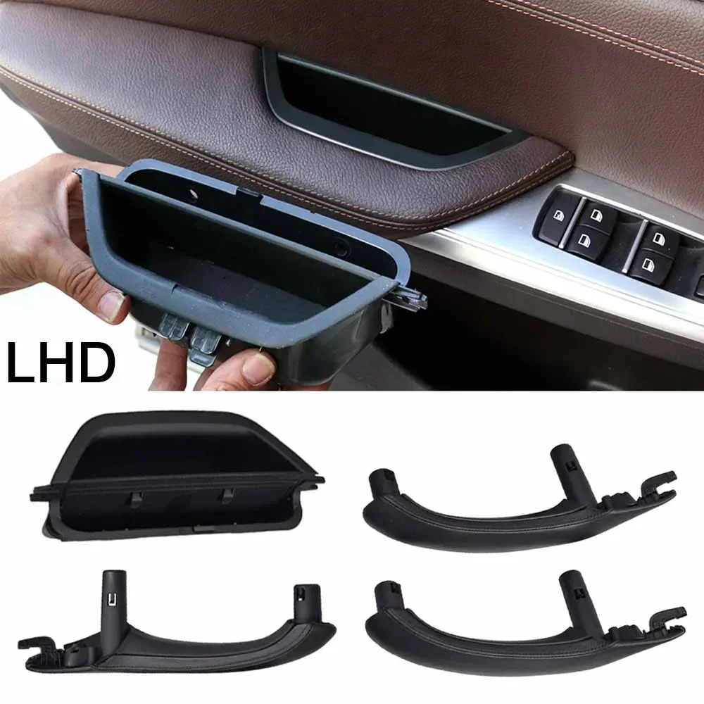 Car Left Right Interior Leather Outer Cover Trim Door Handle Inner Door Panel Handle Pull Trim Cover For BMW X3 X4 F25 F26