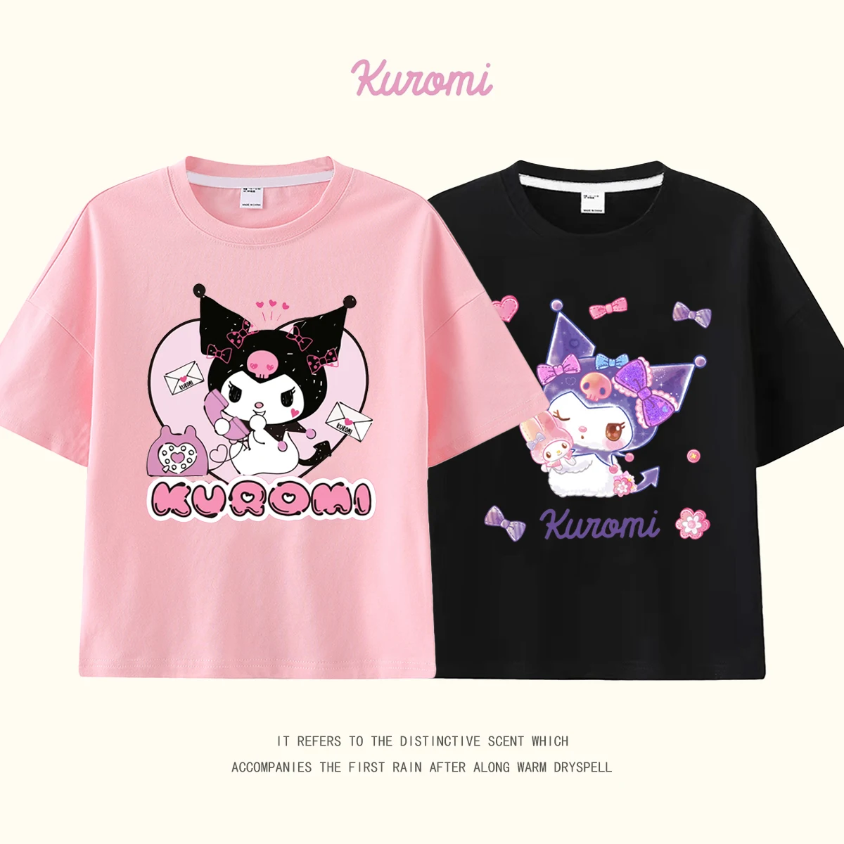 

2025 Sanrio Kulomi Children's T-shirt My Melody Cartoon Cute Print Versatile Summer Cotton Breathable Short Sleeve Top Wholesale