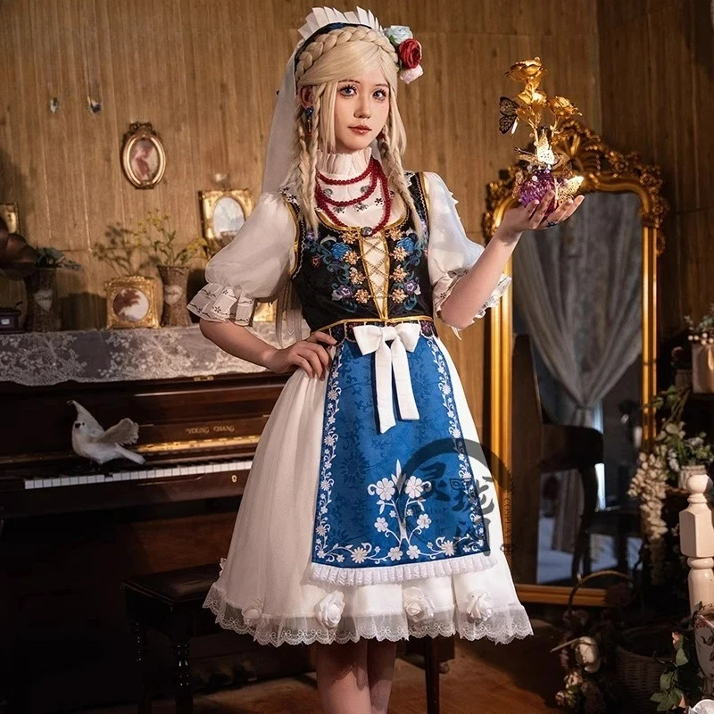 

Парфюмерная игра с платьем, женская вечерняя форма в стиле аниме, головной убор, платье, женское милое платье на Хэллоуин, одежда, карнавальный костюм