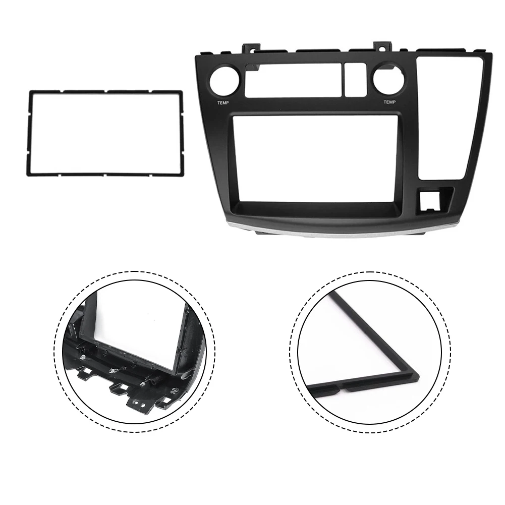 Black ABS Car Radio Panel For Dash Facia Kit For For Nissan For Elgrand For E51 2005-2007 RHD Install Frame Trim For Bezel Inter