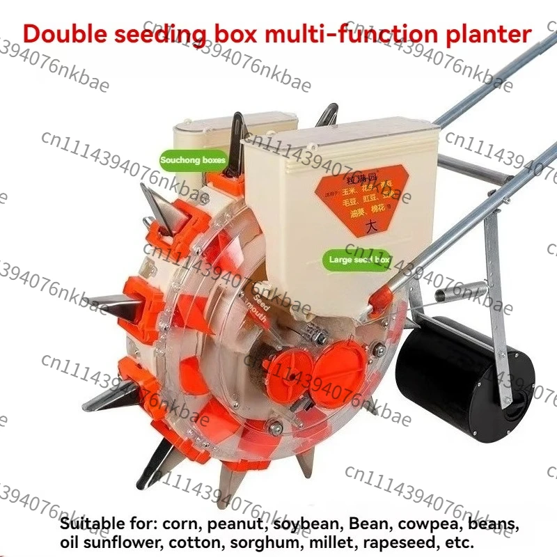 Hand-pushed Roller Manual Seeder, Multi-seed Planter for Corn, Peanut, Soybean, Radish and Cotton, Vegetable Sowing Machine