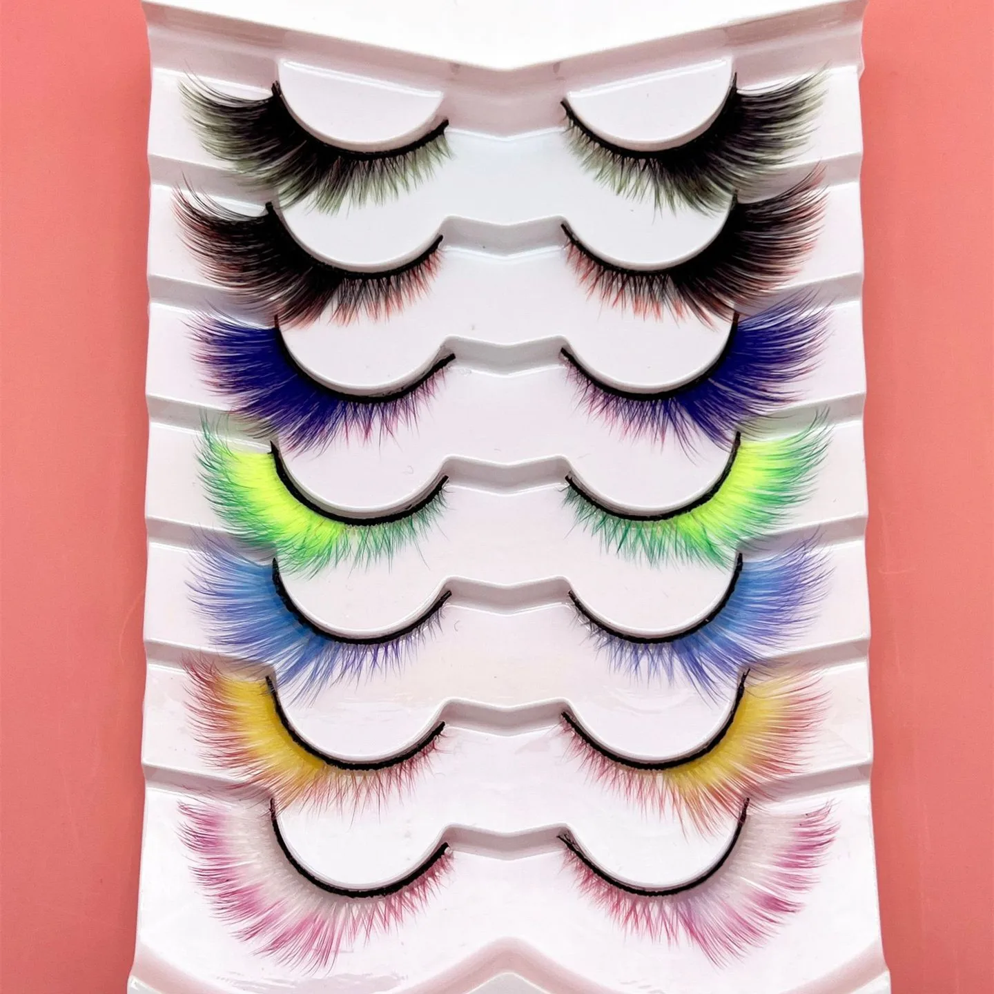 Colored Eyelashes Faux mink Cruelty Free Vegan 3d Fiber Lashes Unique Private Label Colorful Faux Mink Eyelashes Vegan 50pcs