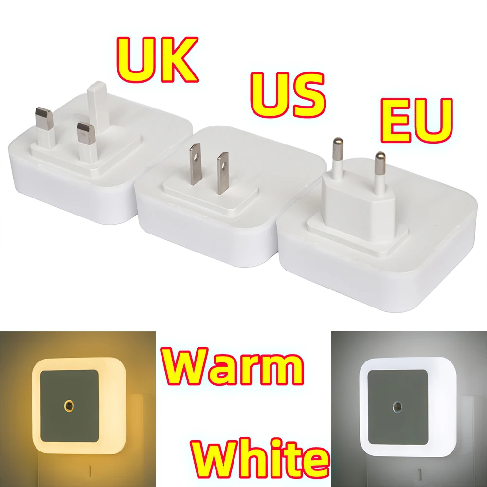 LED Light Control Switch Induction Night Light White Warm Light Home Plug Night Light Smart Human Body Sensors Bedroom Light