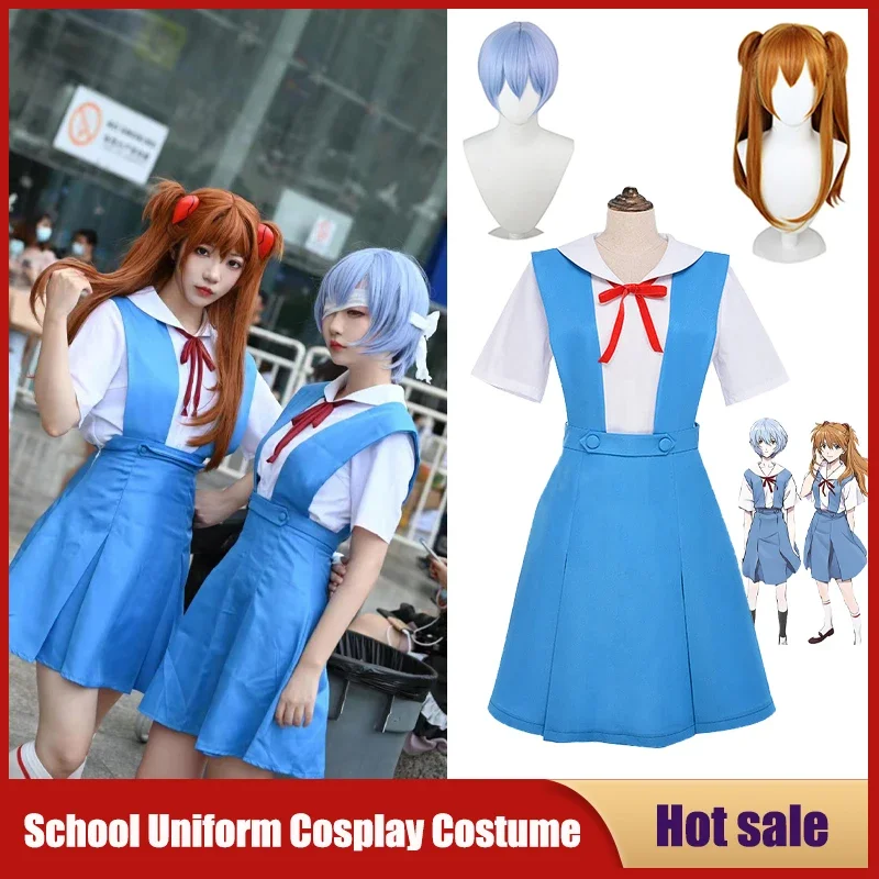 Anime Evangelion School Uniform Asuka Langley Soryu Cosplay Rei Ayanami Costume Girl Women Dress Ladies Sexy Clothing Costume