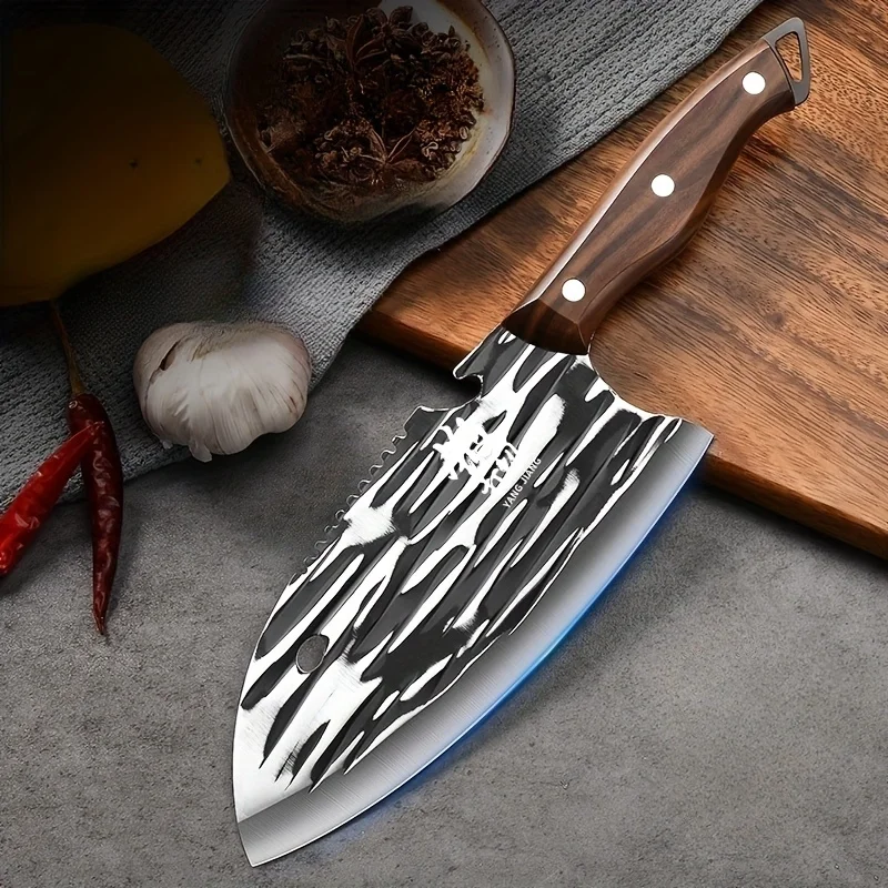 1pc sharp kitchen knife Household hand forged slicer Wavy pattern fish scale-scraping fish fillet Women's kitchen knife L9195