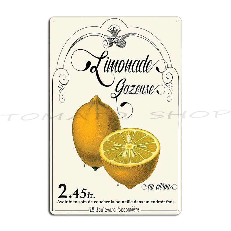 Vintage French Lemonade Metal Plaque Poster Mural Garage Funny Party Designer Tin Sign Poster