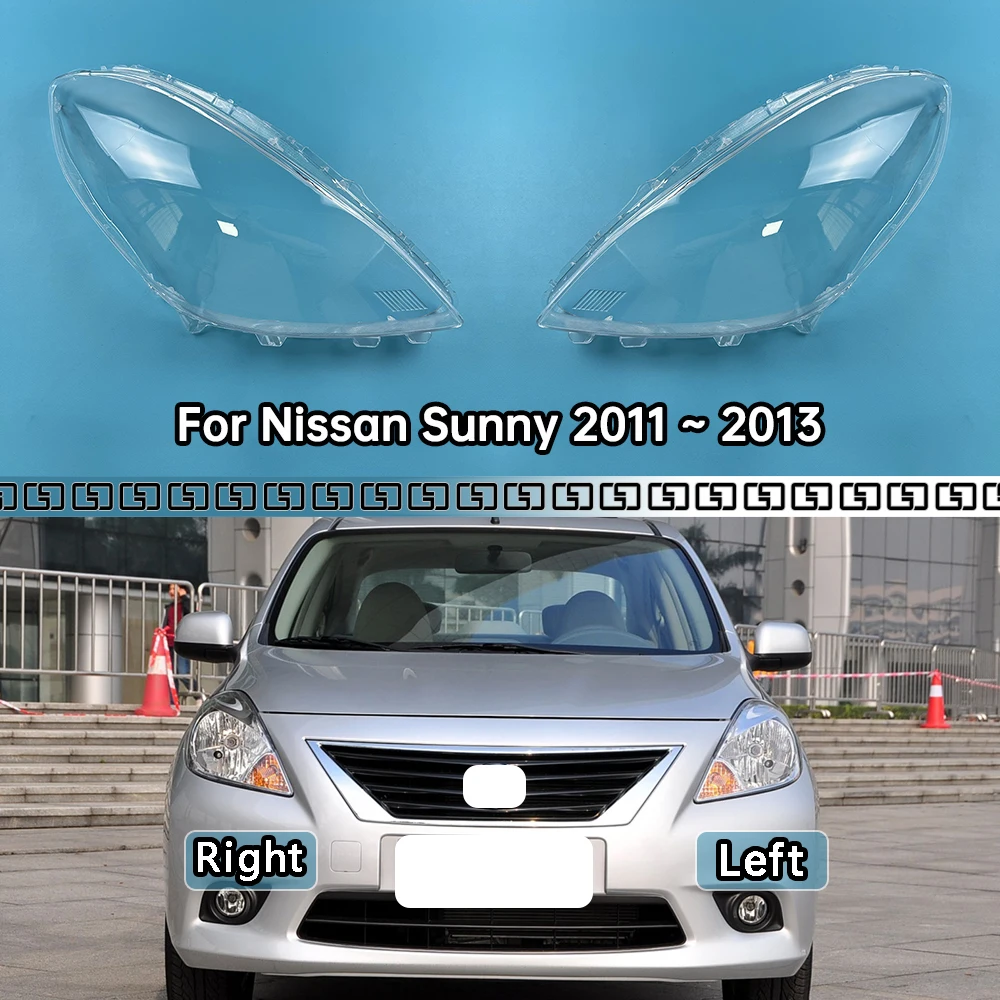 

For Nissan Sunny 2011 2012 2013 Front Car Protective Headlight Glass Lens Cover Shade Shell Transparent Light Housing Lamp
