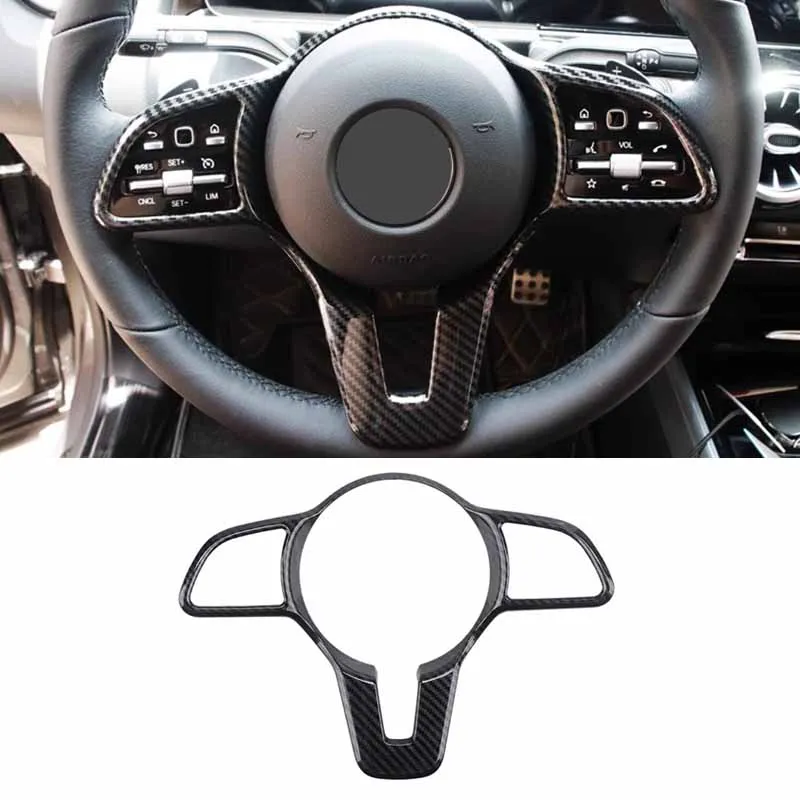 Car Steering wheel buttons Cover Carbon Fiber Style frameworks For Mercedes-Benz C Class C200L c260L GLC260L E300L A200L