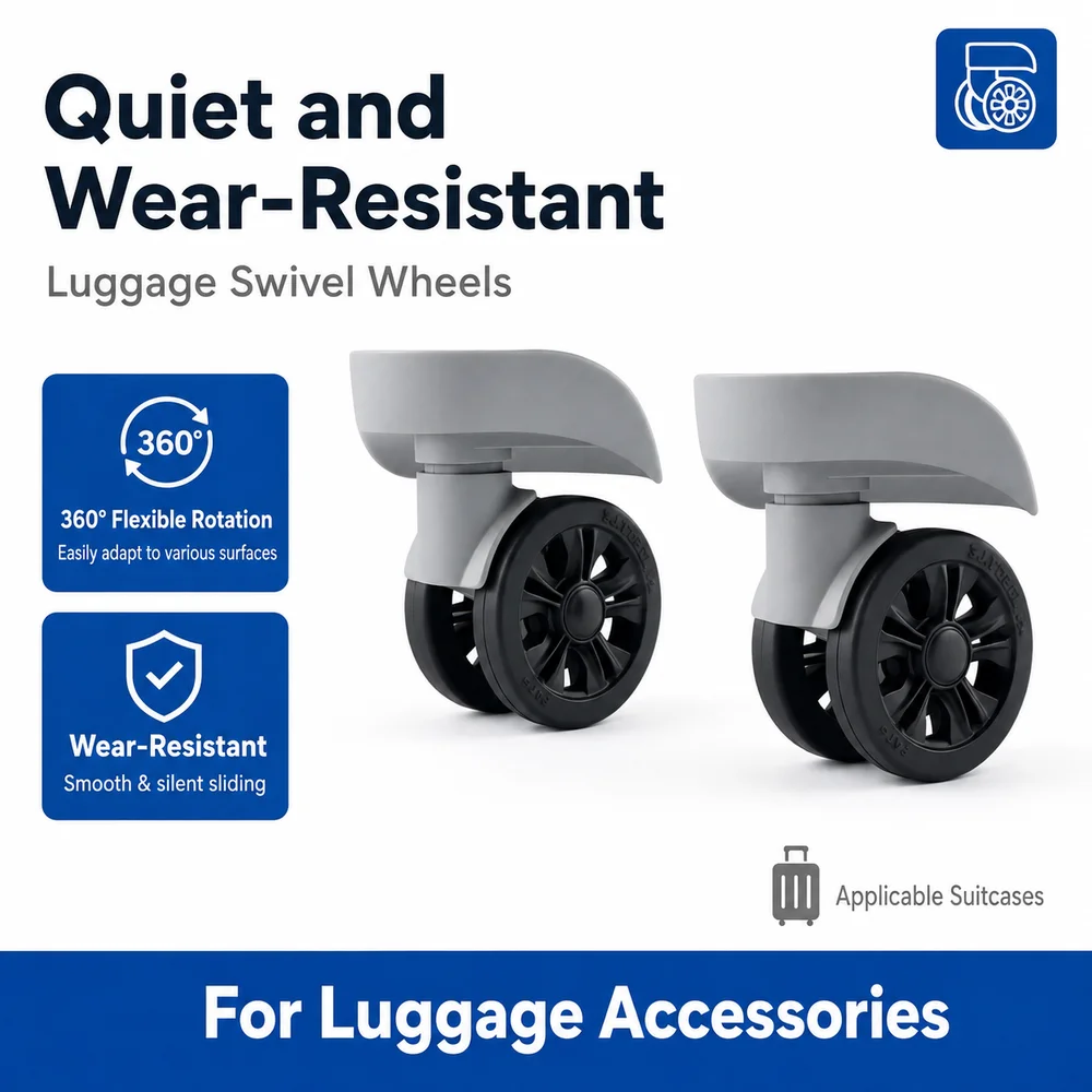 Universal Luggage Wheels For ELLE SJTOBOL T18B 360° Swivel Caster Smooth Rolling Noise Reduction Replacement Roller Parts