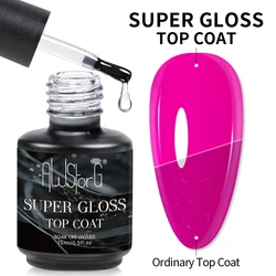 AWStorG 15ml Super Gloss Top Coat Long Lasting Clear Top Coat LED UV Strengthen Nails High Gloss Top Finish Gel Nail Polish