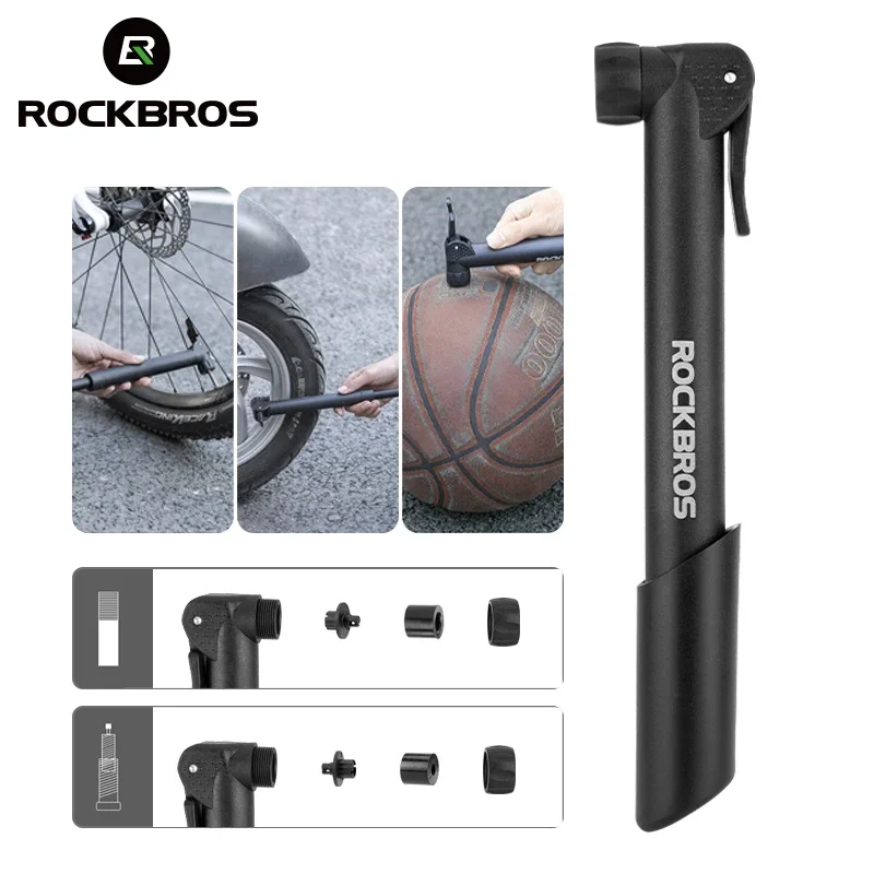

Велосипедный насос ROCKBROS 80PSI для клапанов Schrader и Presta, мини-насос для MTB и шоссейных велосипедов, портативный воздушный компрессор, аксессуары для велосипедов из нейлона