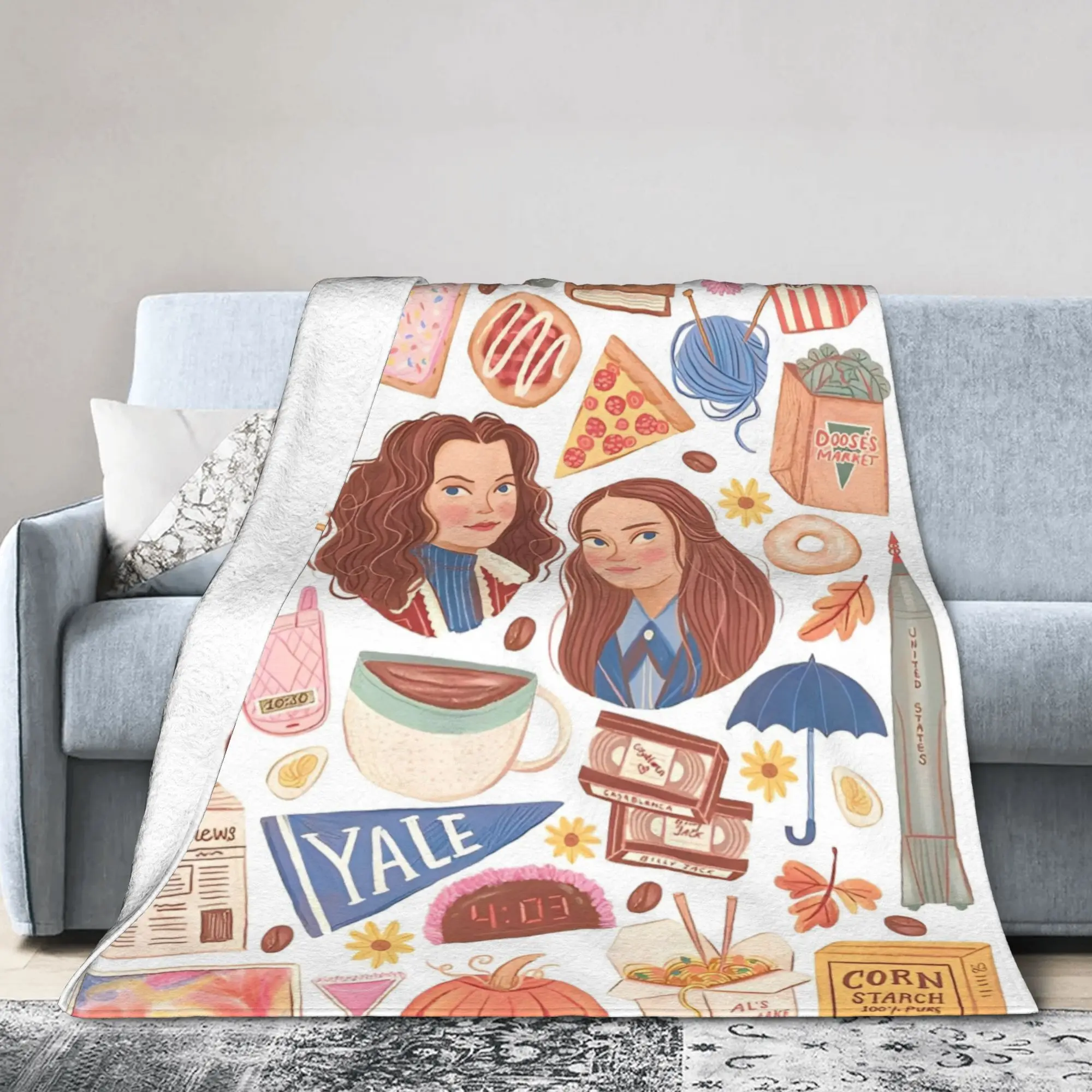 جيلمور بنات لورلياي روري بطانية محبوكة الفانيلا المسلسلات التلفزيونية لينة رمي البطانيات للطائرة السفر لحاف تنفس #1