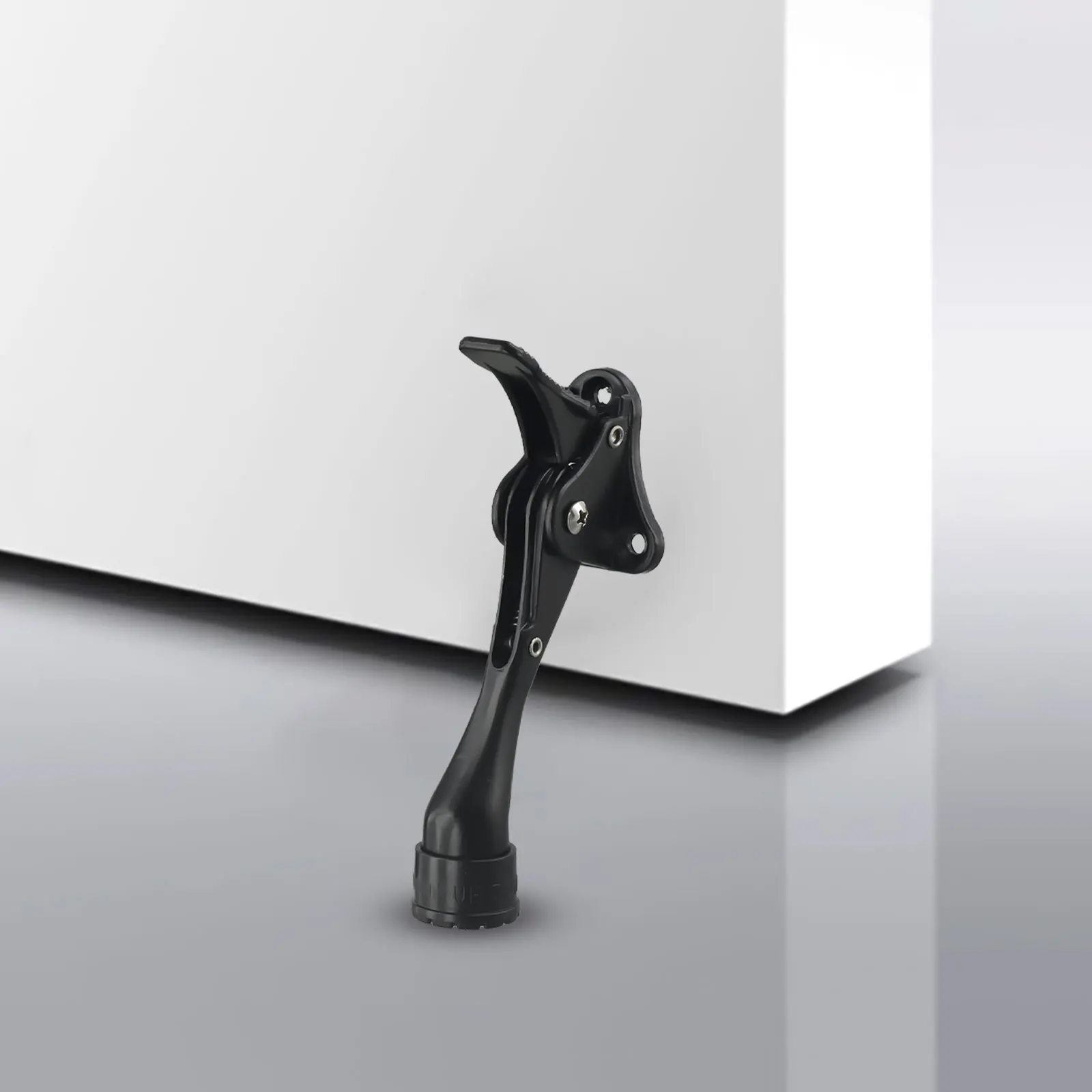 Manual Lifting Eliminated Door Stoppers 2-Pack Wall Protectors Included Easy To Use No Slip Rubber Tip Rustproof Steel
