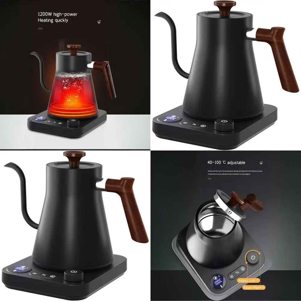 

Precision Temperature Electric Kettle, ±1°F Control, Quiet Stainless Steel, Ideal for Coffee, Tea, Milk, Auto-Detect Boil, 8 Saf