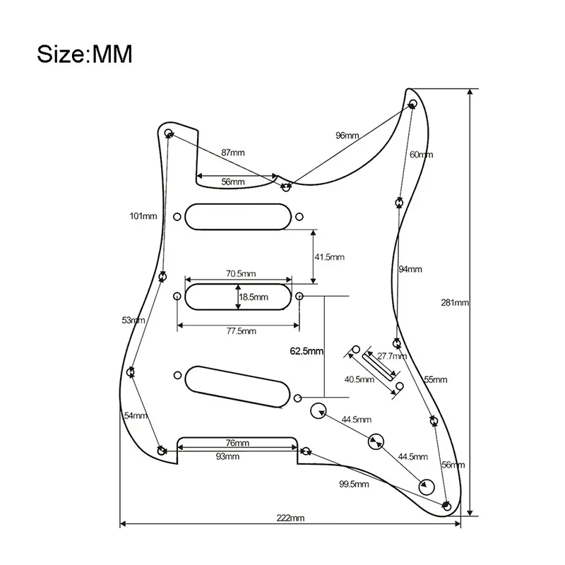 Single Coil Electric Guitar Pickguard Pickups Loaded Prewired 11 Hole SSS Red/White Pearl White Guitar Accessories