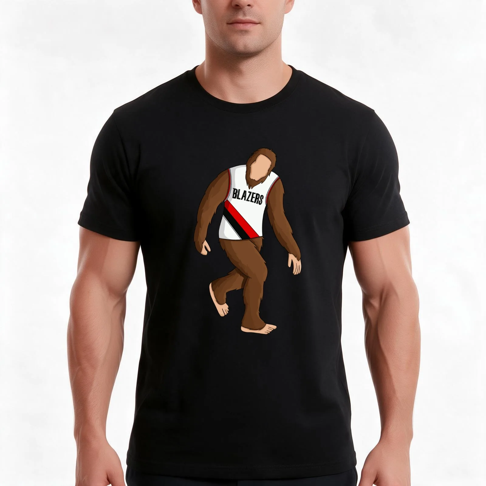 Portland Trail Blazer Bigfoot T-Shirt Summer Casual Cotton Tee Oversized Streetwear Tops Vintage Graphic Print 100% Cotton
