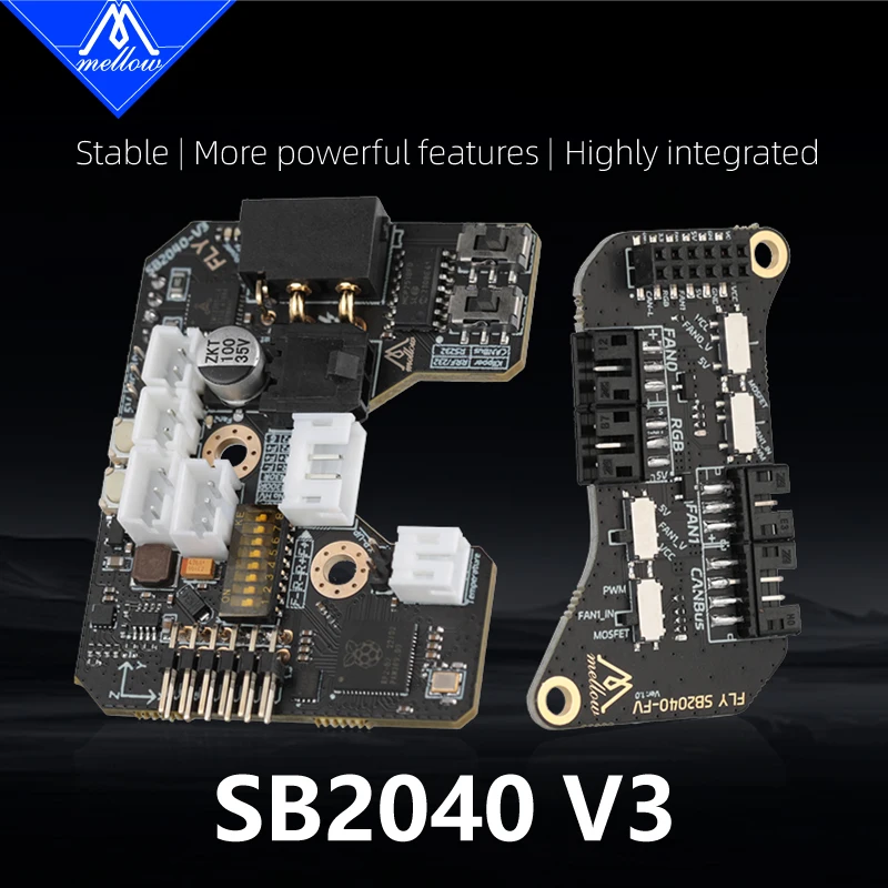 Mellow Fly-SB2040 V3 Board For Voron 2.4 R2 Trident Stealthburner CW2 Extruder Klipper RRF Eddy Canbus HeadTool PT1000 / PT100