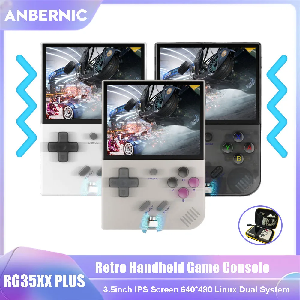 ANBERNIC RG35XX PLUS Portable Handheld Game Console 3.5inch IPS Screen 640*480 Linux Dual System Mini Retro Game Video Player