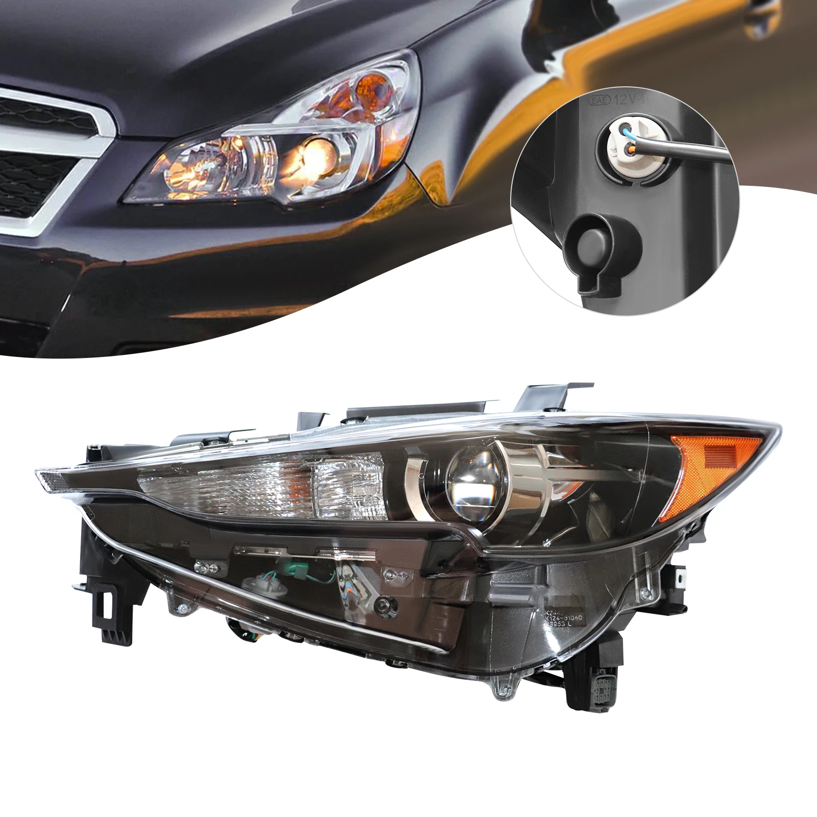 Галогенный налобный фонарь с левой стороны водителя для Subaru Legacy и Outback 2010-2014