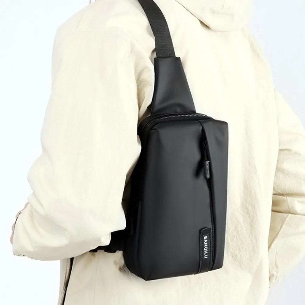

Anti Splash Men's Chest Bag Large Capacity Multifunctional Oxford Sling Shoulder Bag Solid Color Adjustable Strap