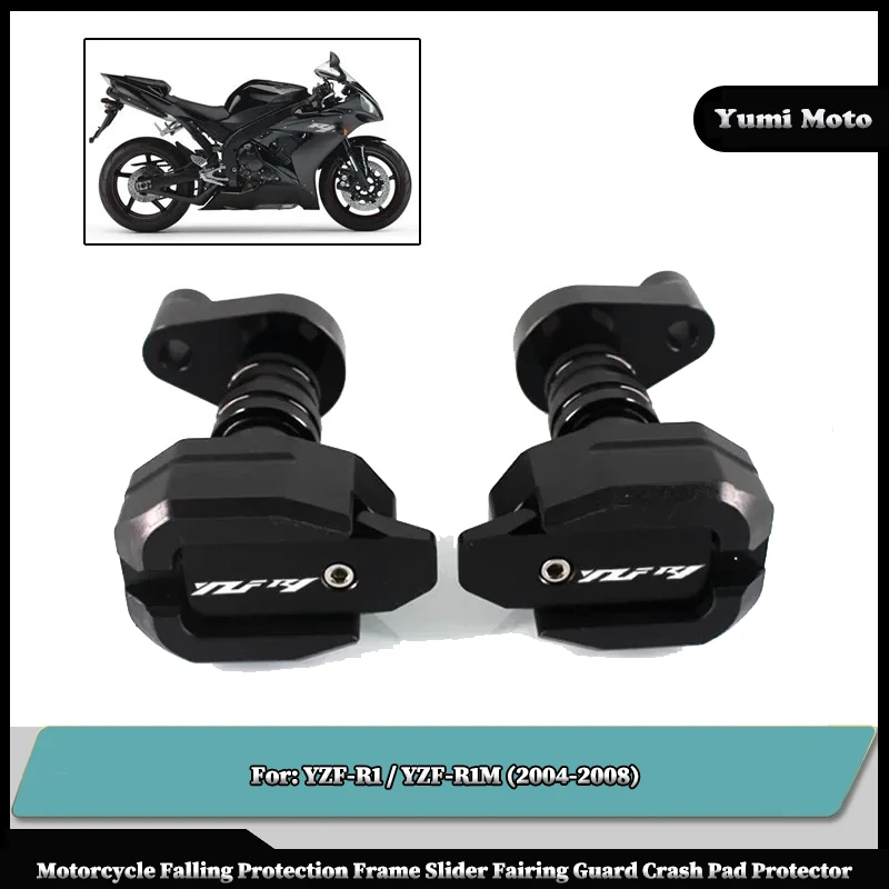 

Motorcycle CNC Falling Protection Frame Slider Fairing Guard Anti Crash Pad Protector For YAMAHA YZFR1 YZF-R1 YZFR1M 2004-2008