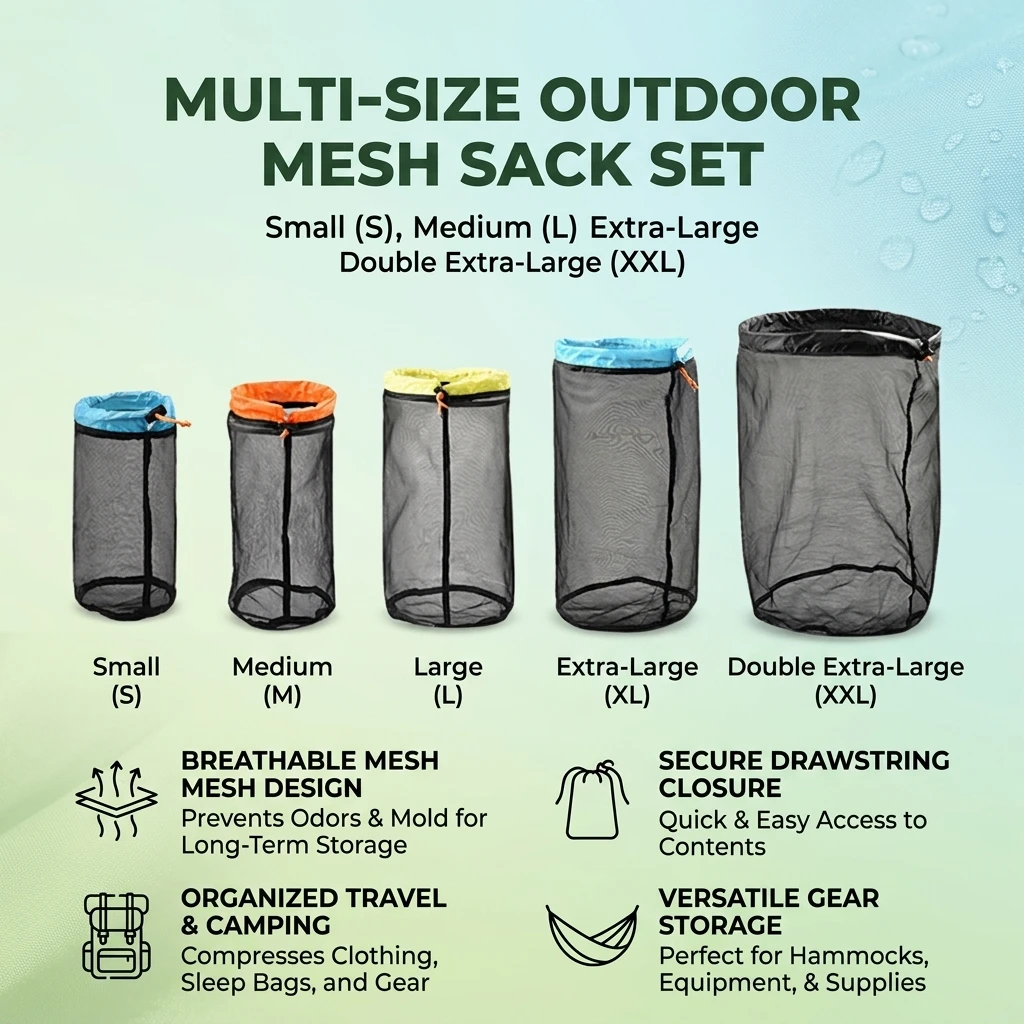 Camping Hammock Mesh Storage Bag