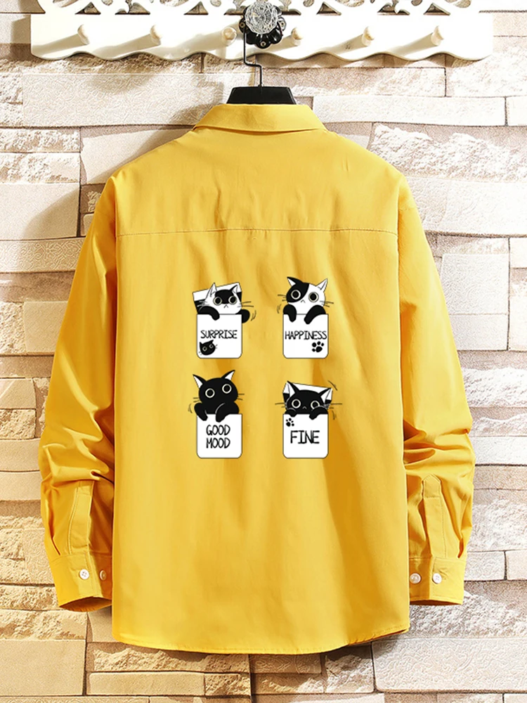 

Loose Casual Long Sve irt Men's Spring Autumn Large Size Jaet Cool Brand Workwear Outerwear Printed Polyester Fiber