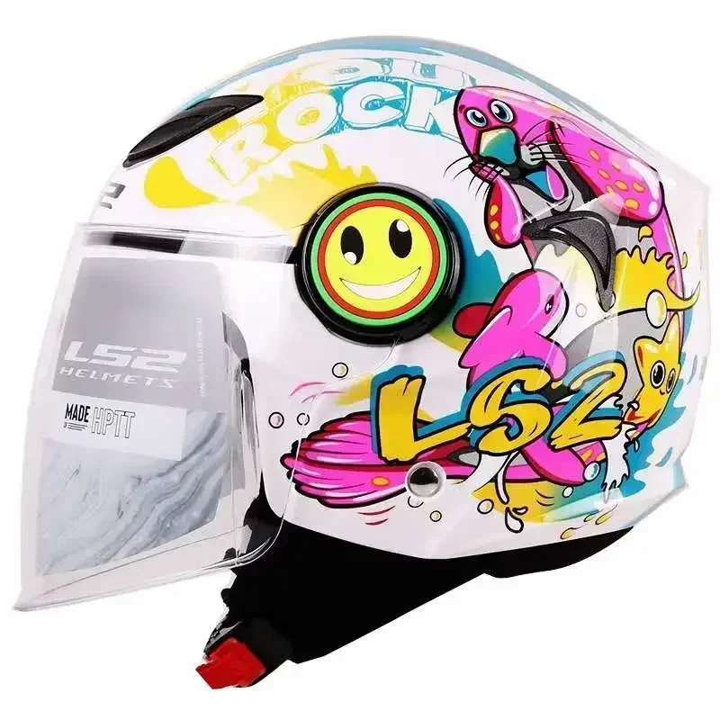 LS2 FUNNY Children's Motorcycle  helmet 3/4 open face scooter half face motorbike helm capacete casco LS2 OF602 kids helmets