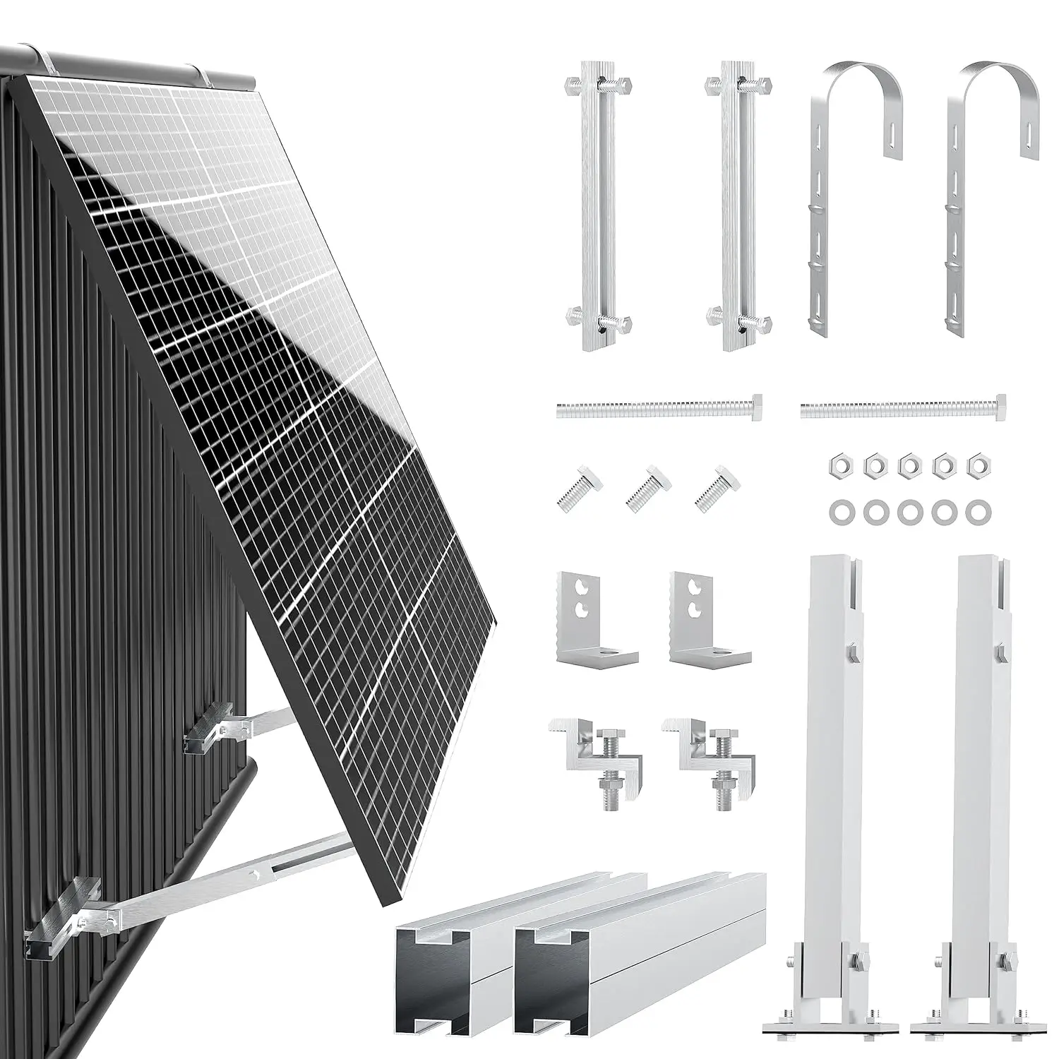 Balkon-Kraftwerkshalterung für 400 W, 410 W, 800 W, 820 W, Solarmodule, Halterung aus Aluminiumlegierung, Geländer, verstellbarer Winkel 0 bis 30 – Detail 8