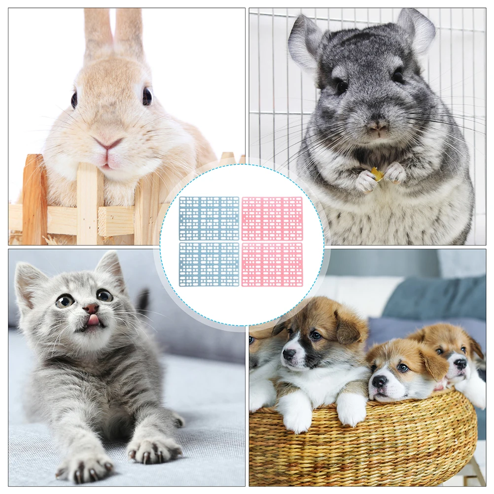 

4pcs Foot Pad Plastic Cage Mat Bunny Floor Mats Plastic Rabbit Cage Mat Small Animals Guinea Pig Accessories Reusable Nesting