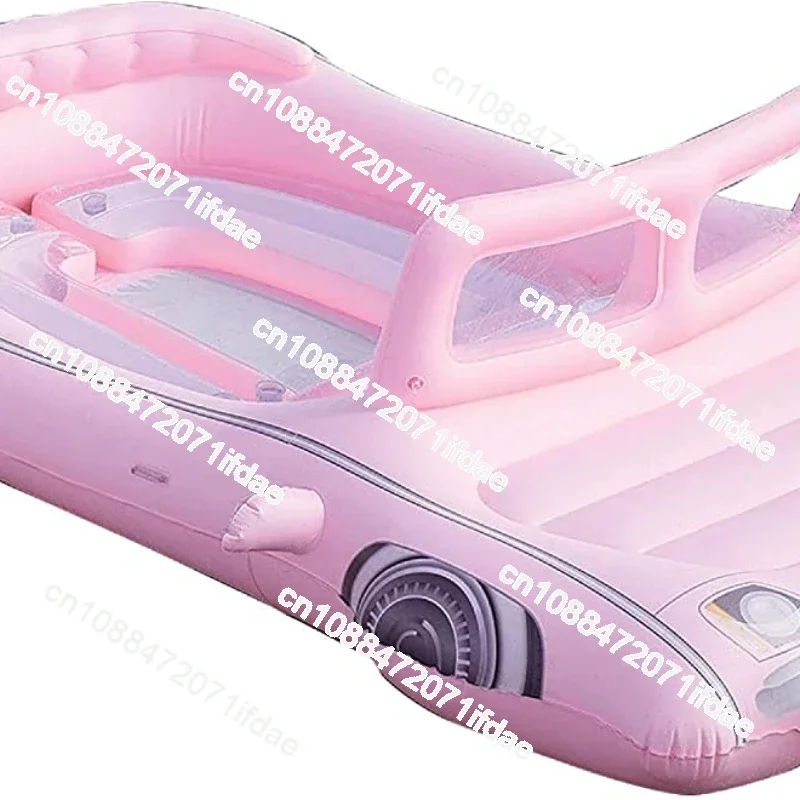 5m Inflatable Pool Float Pool Cruiser License Plate Car  Pink Limo Island Water Play Equipment