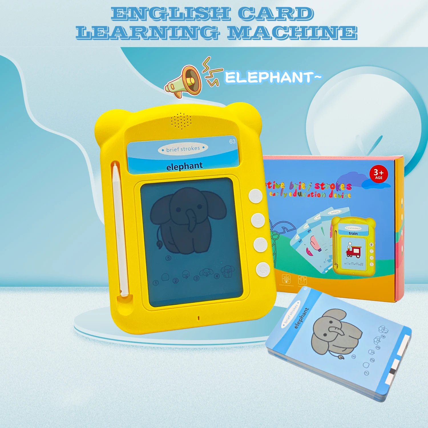 Aprendizagem de Inglês Machine Toy for Children, Sight Words, Talking Flash Cards, Desenho Infantil, Pronúncia, Early Educational Toys