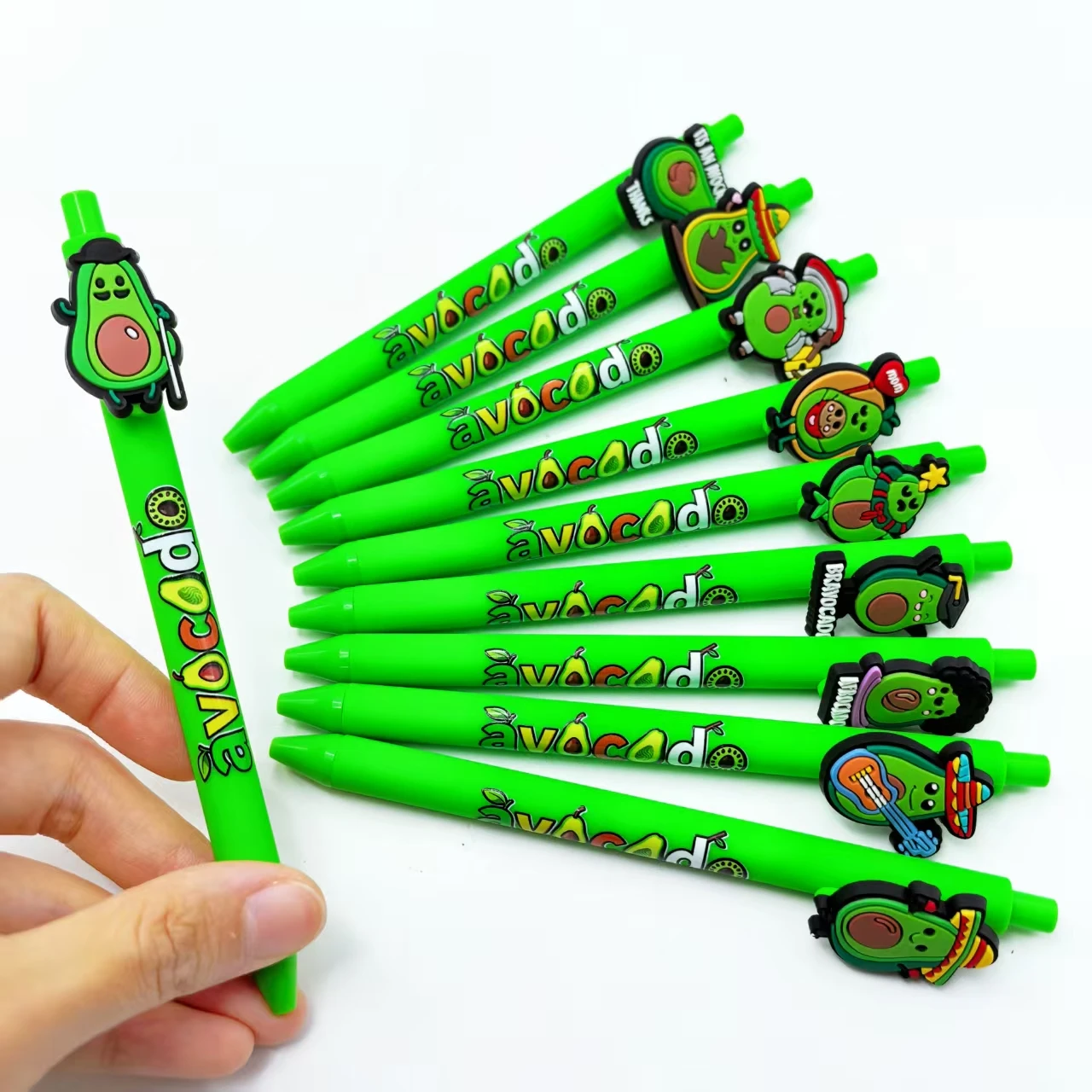 7pcs/12pcs Avocado-shaped press ballpoint pen creative shape Avocado writing stationery gift