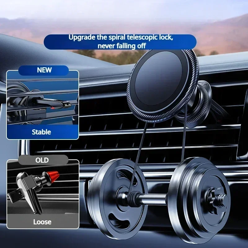 Eary Magnetic Phone Holder for Car 360°Rotation Air Vent Shock Absorption Phone Mount Fit All iPhone 16 15 Pro Max Samsung S25