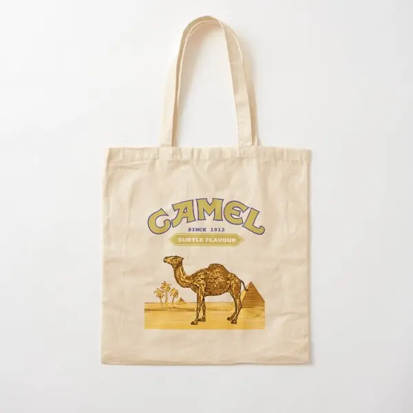 Camel Cigarettes Cotton  Canvas Bag Casual Travel Women Tote Shopper Fabric Printed Handbag Foldable Grocery Fashion