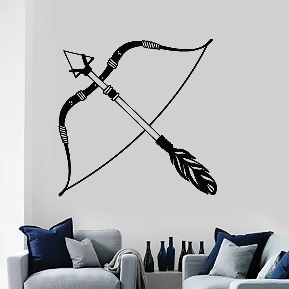 1PC Cute Bow and arrow Wall Decal Living Room Removable Mural For Door Decor Wall Stickers Waterproof Wallpaper