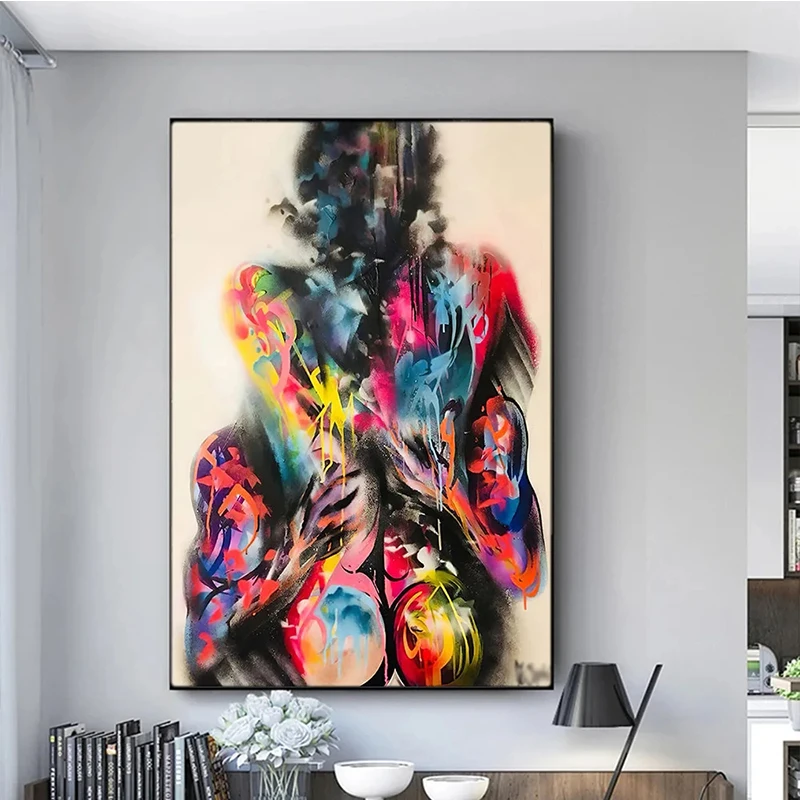 Abstract Graffiti Sexy Lady Lovers Prints Wall Art Canvas Paintings Modern Figures Posters for Living Room Home Decor Pictures