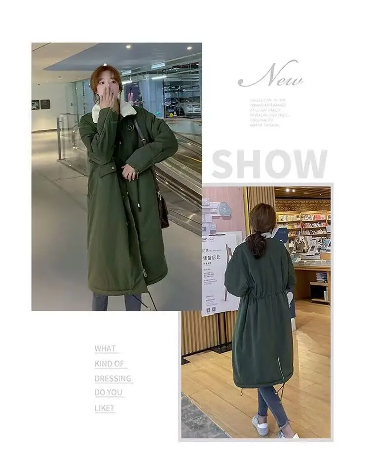 Down Cotton Parkas Jacket Women's Mid-length Over The Knee 2025 New Korean Loose Fashion Winter Padded Female Thickened