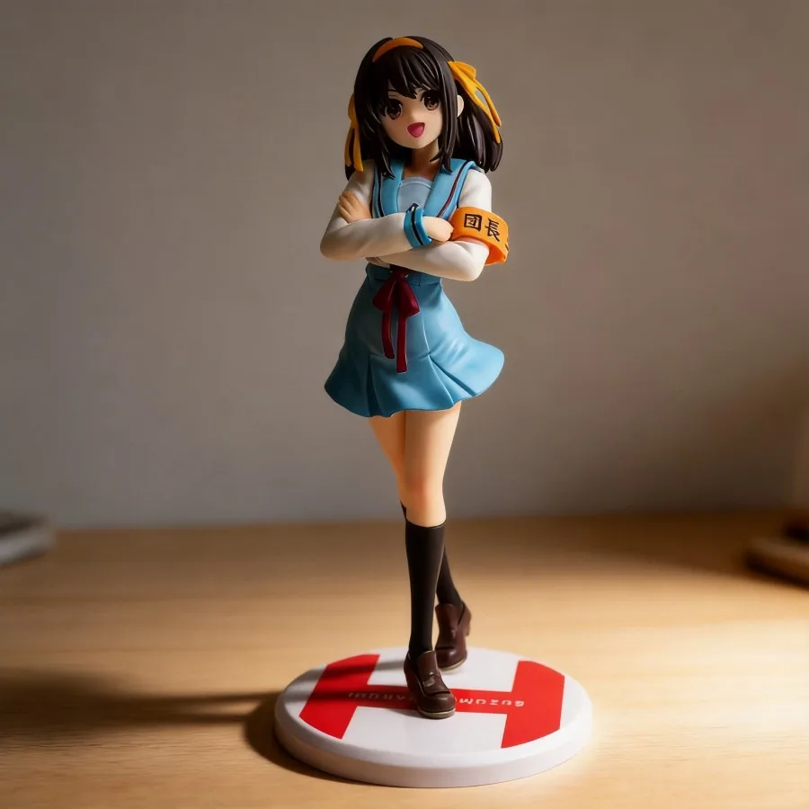 

Haruhi Suzumiya Figure - The Melancholy of Haruhi Suzumiya Uniform Girl with Changeable Face 23cm