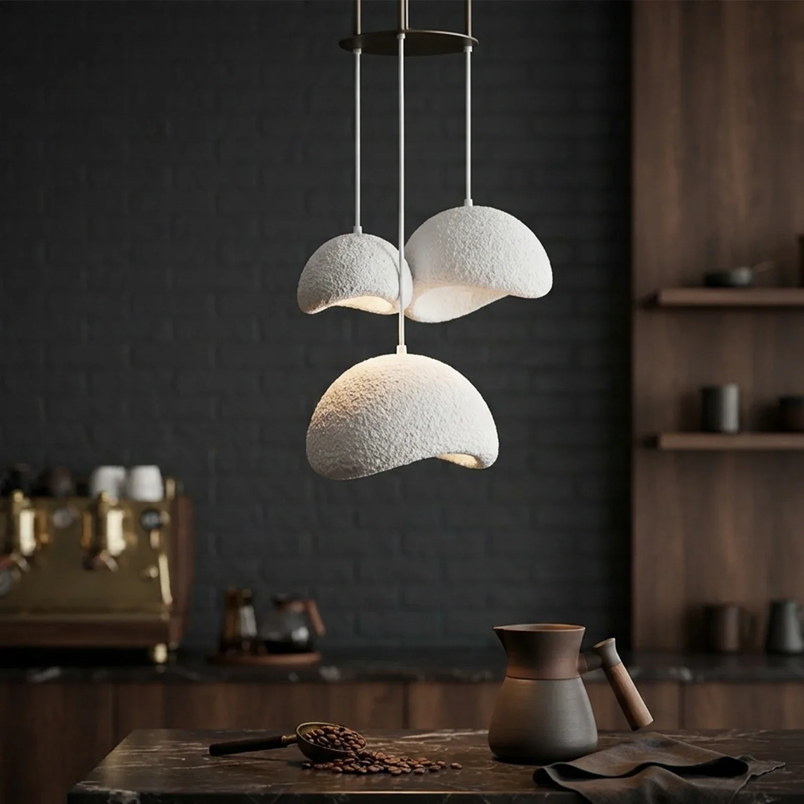 Cream Rough Texture Dome Lamp Shade, Minimalist Cover for Chandelier Wall Lamp, Ins Corridor Cafe Home Decor, Shade Only