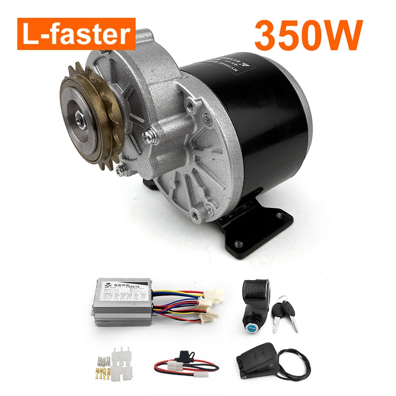 

24V 350W 16T Flywheel Electric Bike Brush Gear Motor Kit with Pedal Throttle