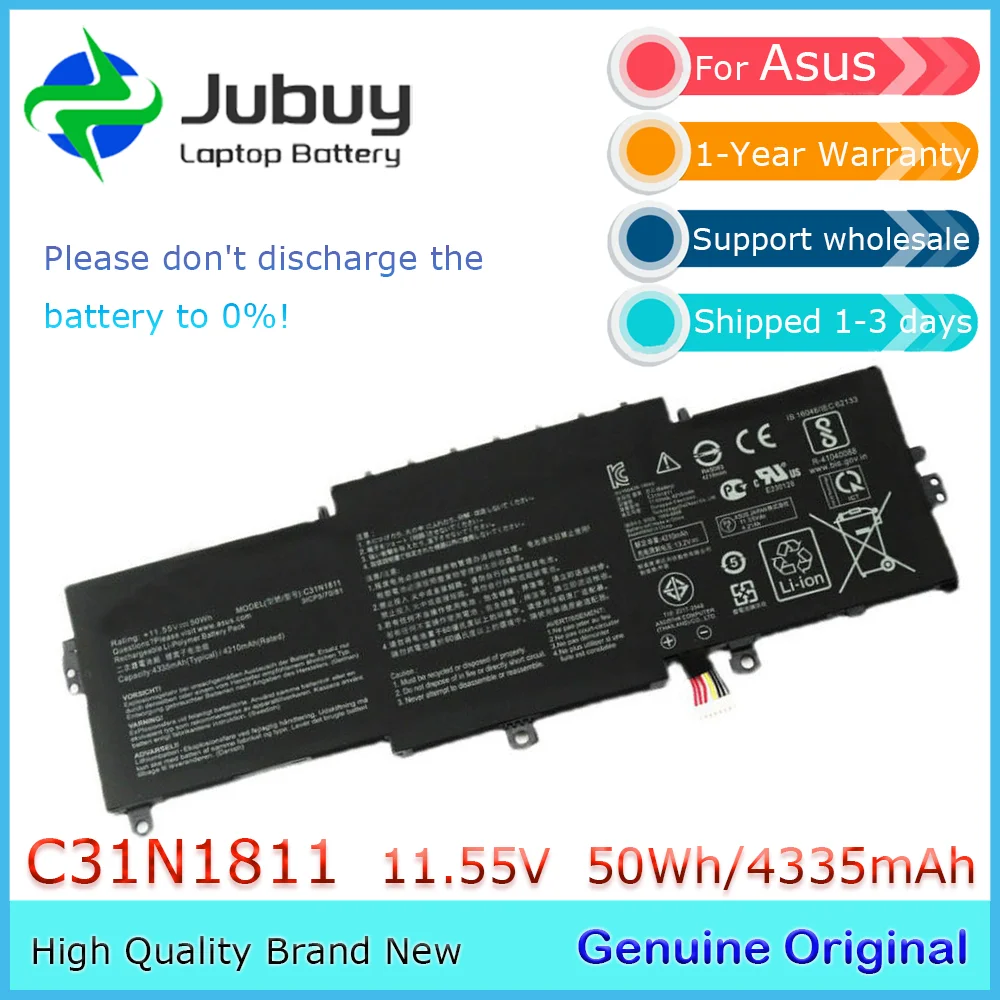 C31N1811 11.55V 50Wh Original Laptop Battery for Asus RX433FN U4300F U4300FA U4300FN UX433FA UX433FN 3ICP5/70/81