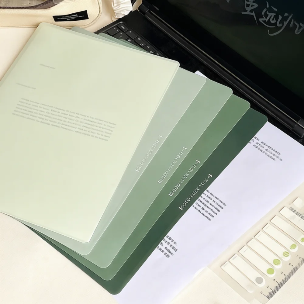 Gradient Color A4 Document Folder Portfolio Organizer Thickened Plastic Sheet Protector For School Students Office Filing